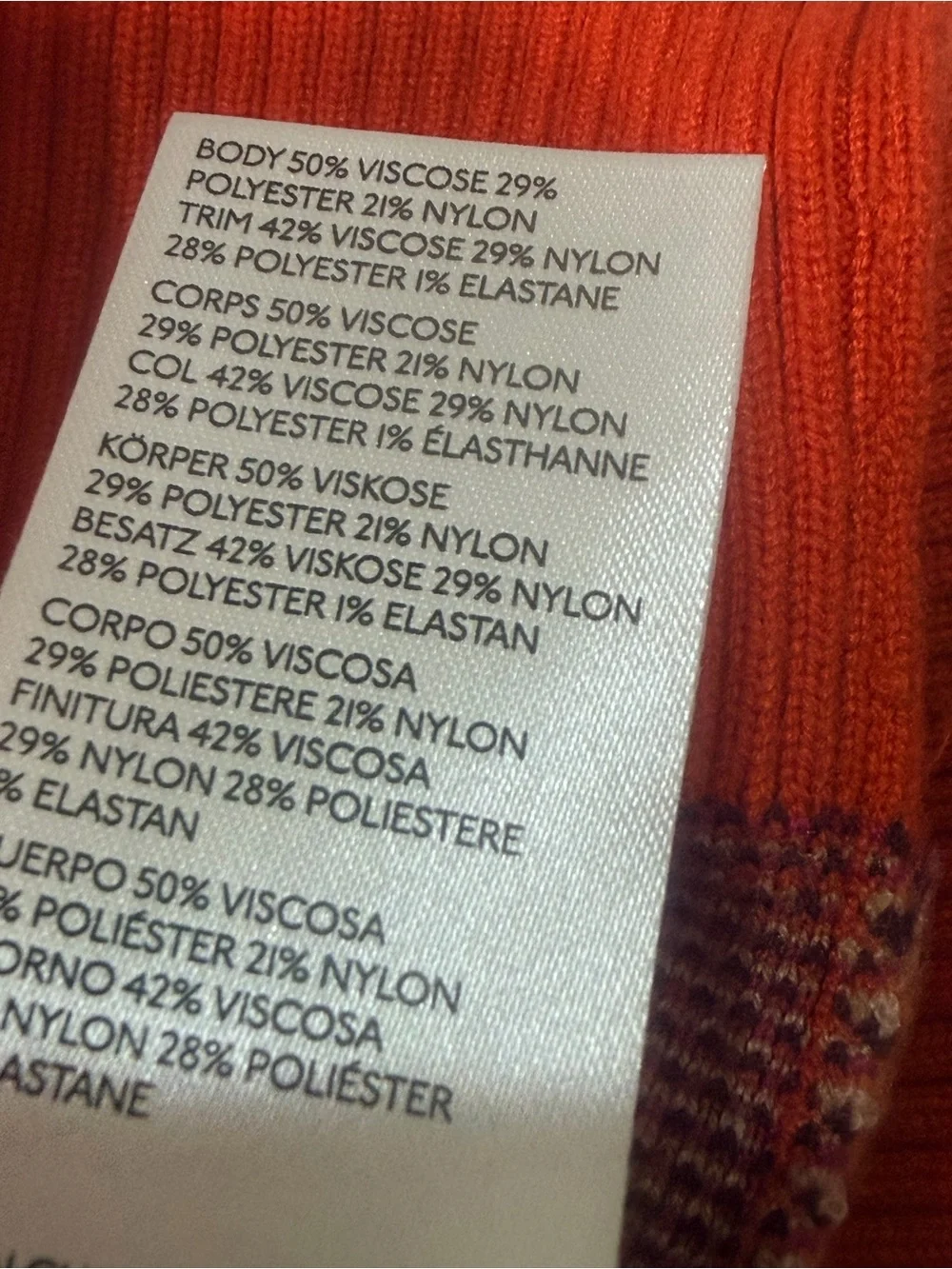 Maeve Bright Orange Retro Geometric V-Neck Sweater Vest - Picture 5 of 5